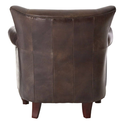 Victor Dark Grey Brown Leather Armchair
