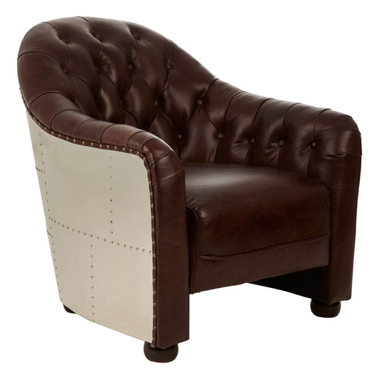Victor Brown Leather Tub Chair