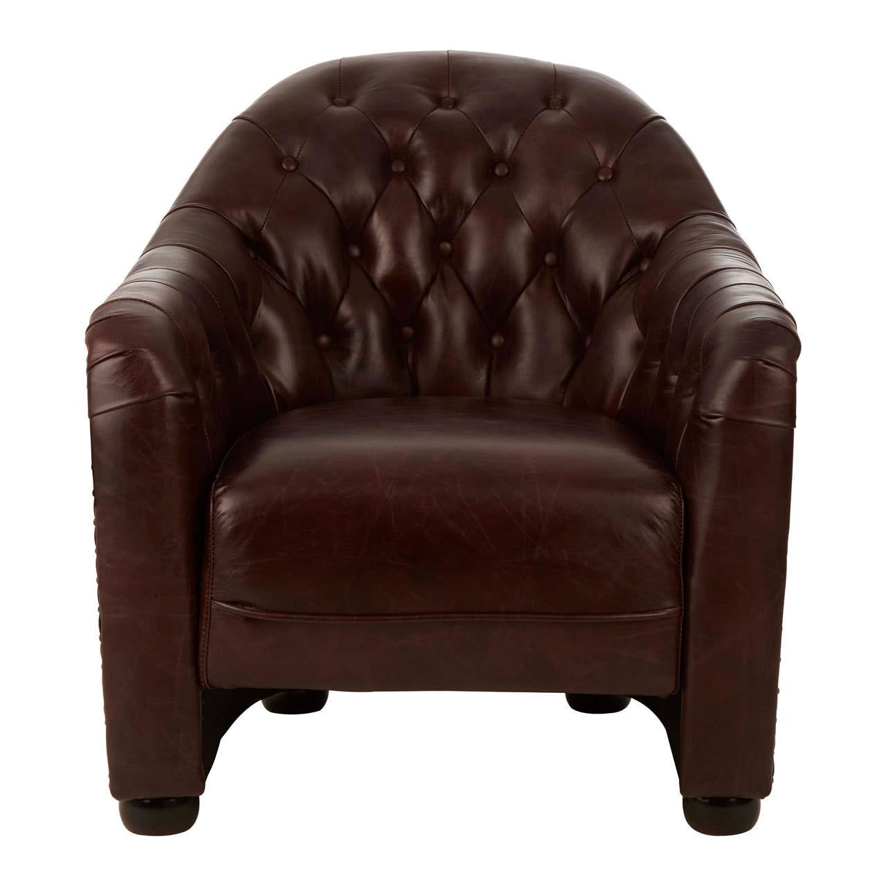 Victor Brown Leather Tub Chair