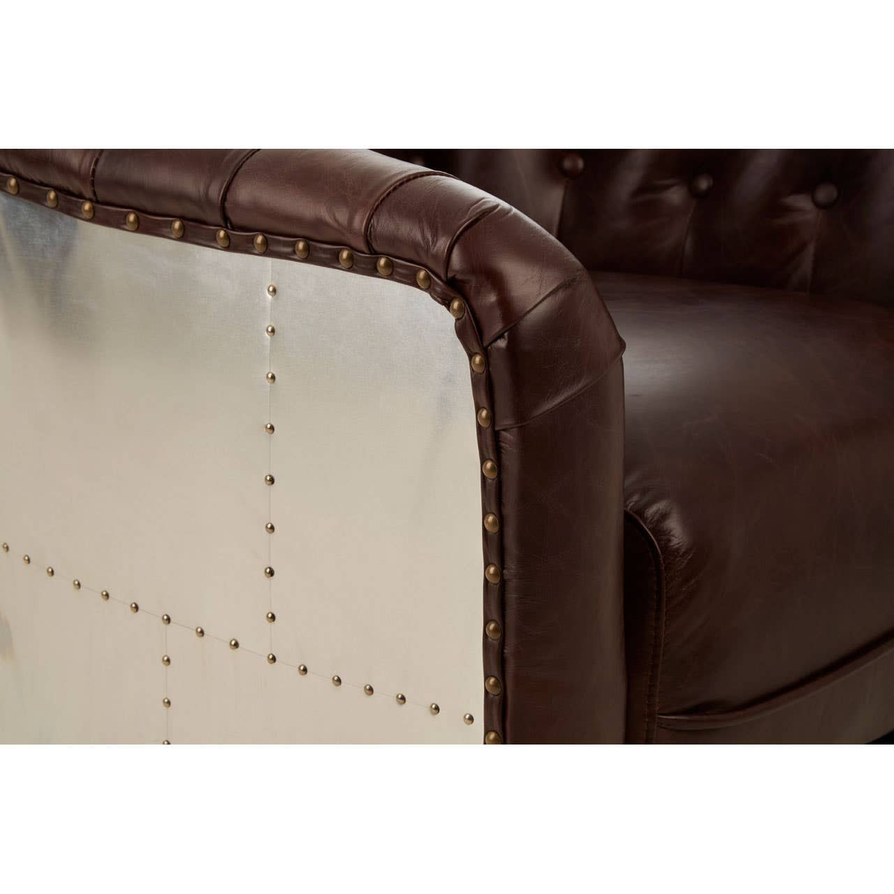 Victor Brown Leather Tub Chair