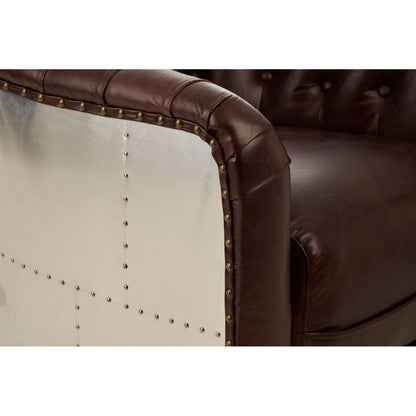 Victor Brown Leather Tub Chair