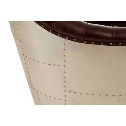 Victor Brown Leather Tub Chair