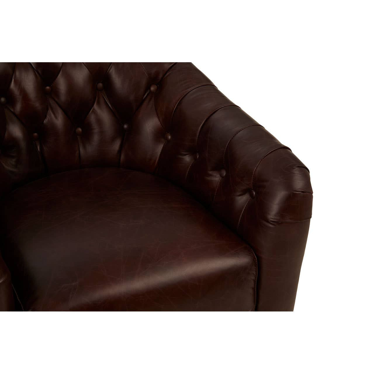 Victor Brown Leather Tub Chair