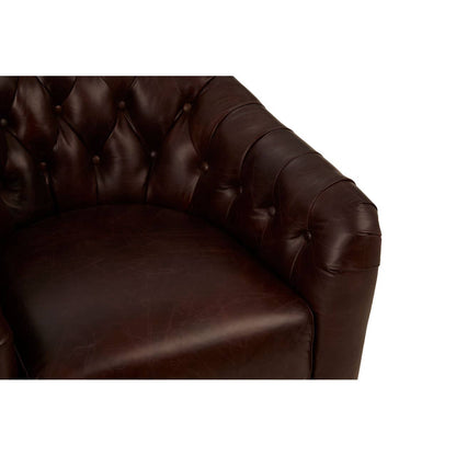 Victor Brown Leather Tub Chair