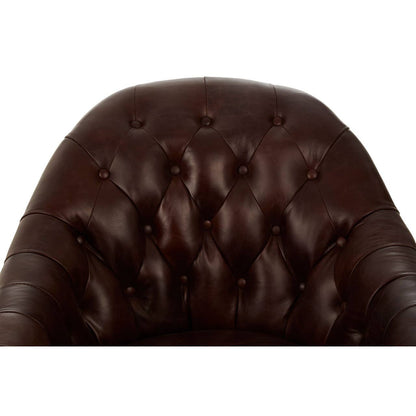 Victor Brown Leather Tub Chair