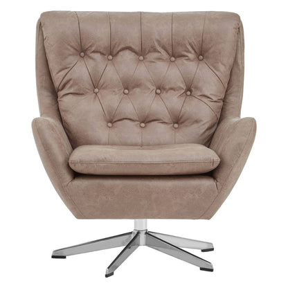 Harold Brown Leather Effect Swivel Chair