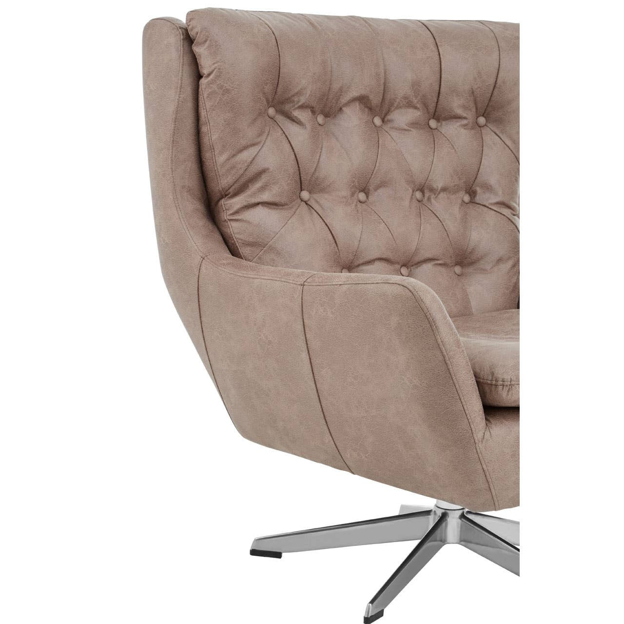 Harold Brown Leather Effect Swivel Chair