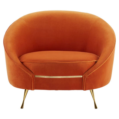 Manhattan Orange Velvet Cocoon Chair
