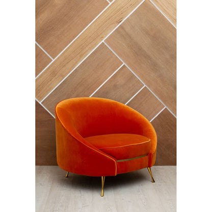 Manhattan Orange Velvet Cocoon Chair