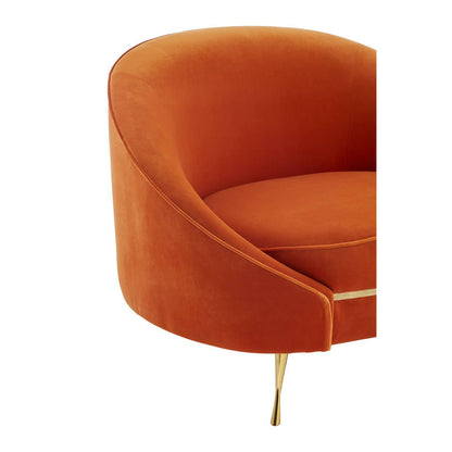 Manhattan Orange Velvet Cocoon Chair