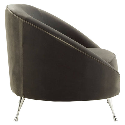 Manhattan Grey Velvet Cocoon Chair