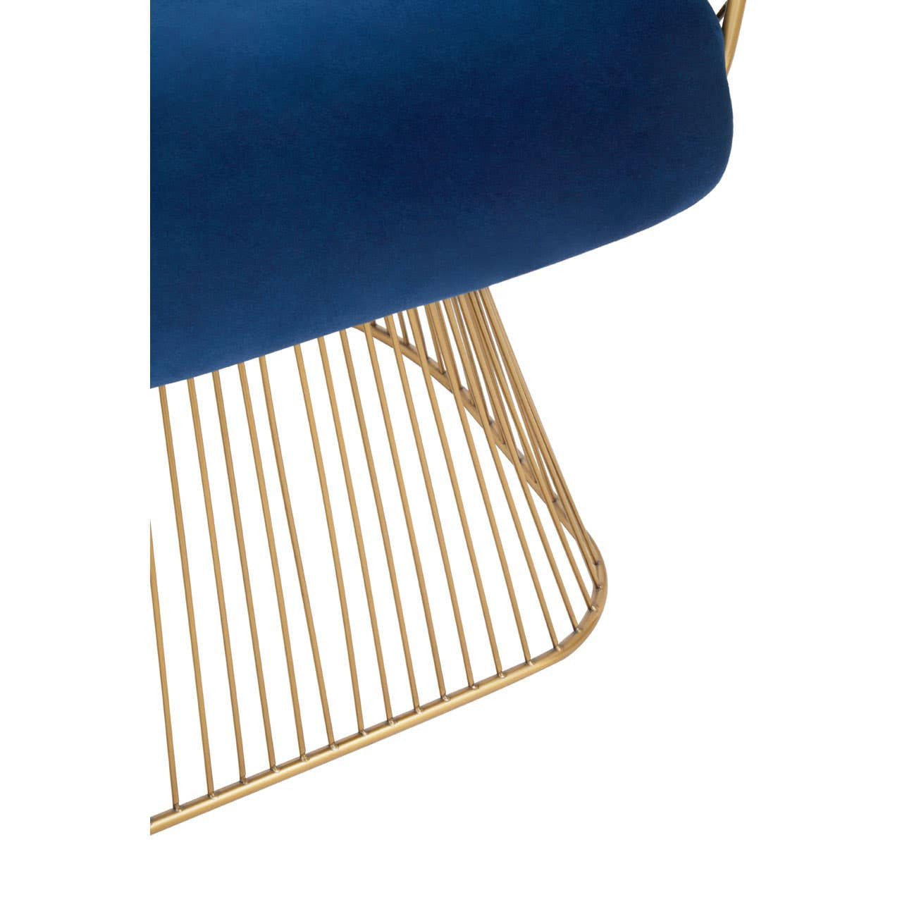 Anzio Navy Blue Velvet And Brushed Gold Chair