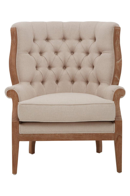 Cabra Cream Chair with Tufted Back