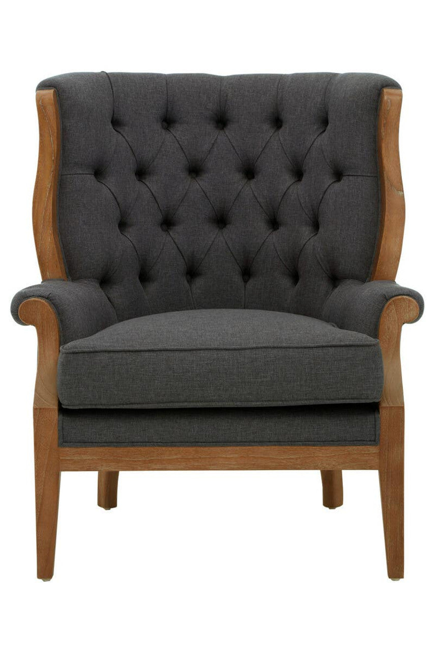 Cabra Graphite Grey Chair with Tufted Back