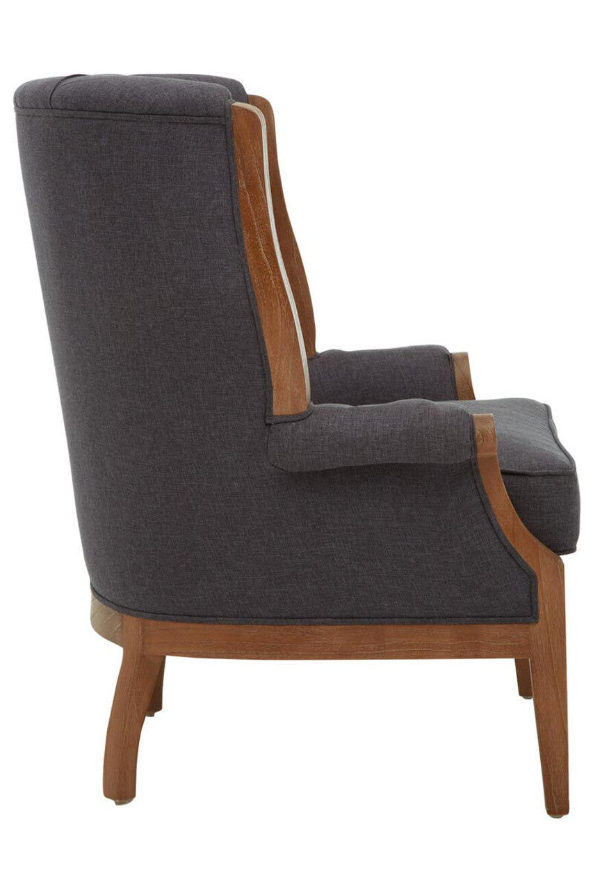 Cabra Graphite Grey Chair with Tufted Back