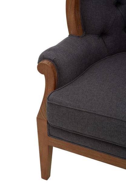 Cabra Graphite Grey Chair with Tufted Back