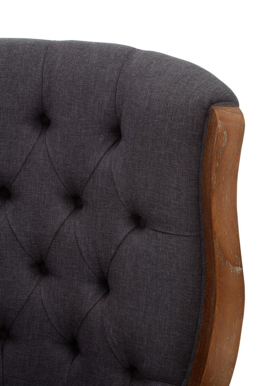 Cabra Graphite Grey Chair with Tufted Back