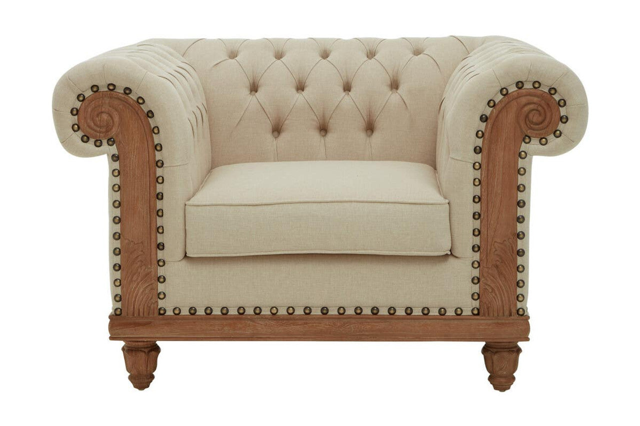 Cabra Chesterfield Cream Armchair