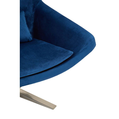 Kalo Navy Velvet Swivel Lounge Chair