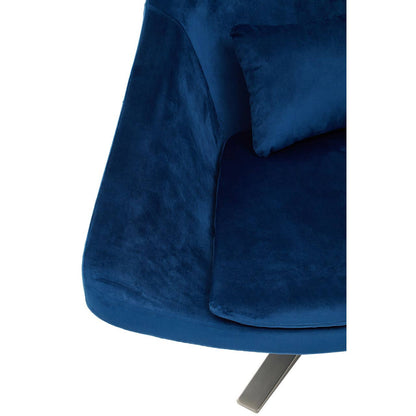 Kalo Navy Velvet Swivel Lounge Chair