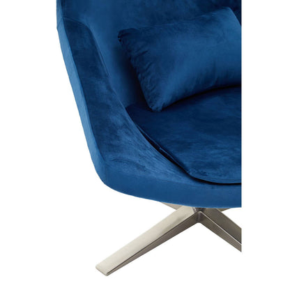 Kalo Navy Velvet Swivel Lounge Chair