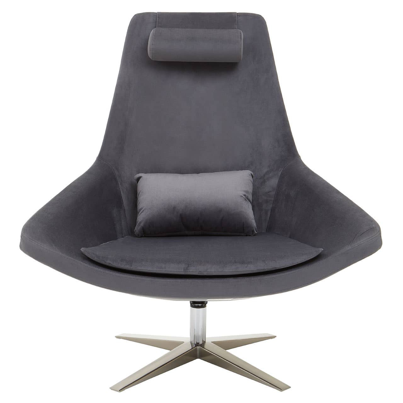 Kalo Grey Velvet Swivel Lounge Chair