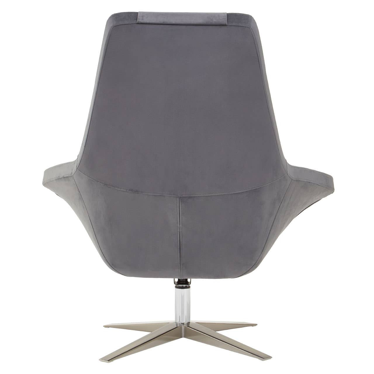 Kalo Grey Velvet Swivel Lounge Chair