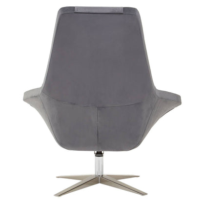 Kalo Grey Velvet Swivel Lounge Chair