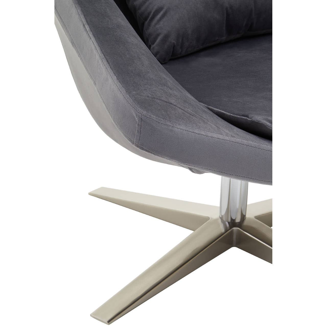 Kalo Grey Velvet Swivel Lounge Chair