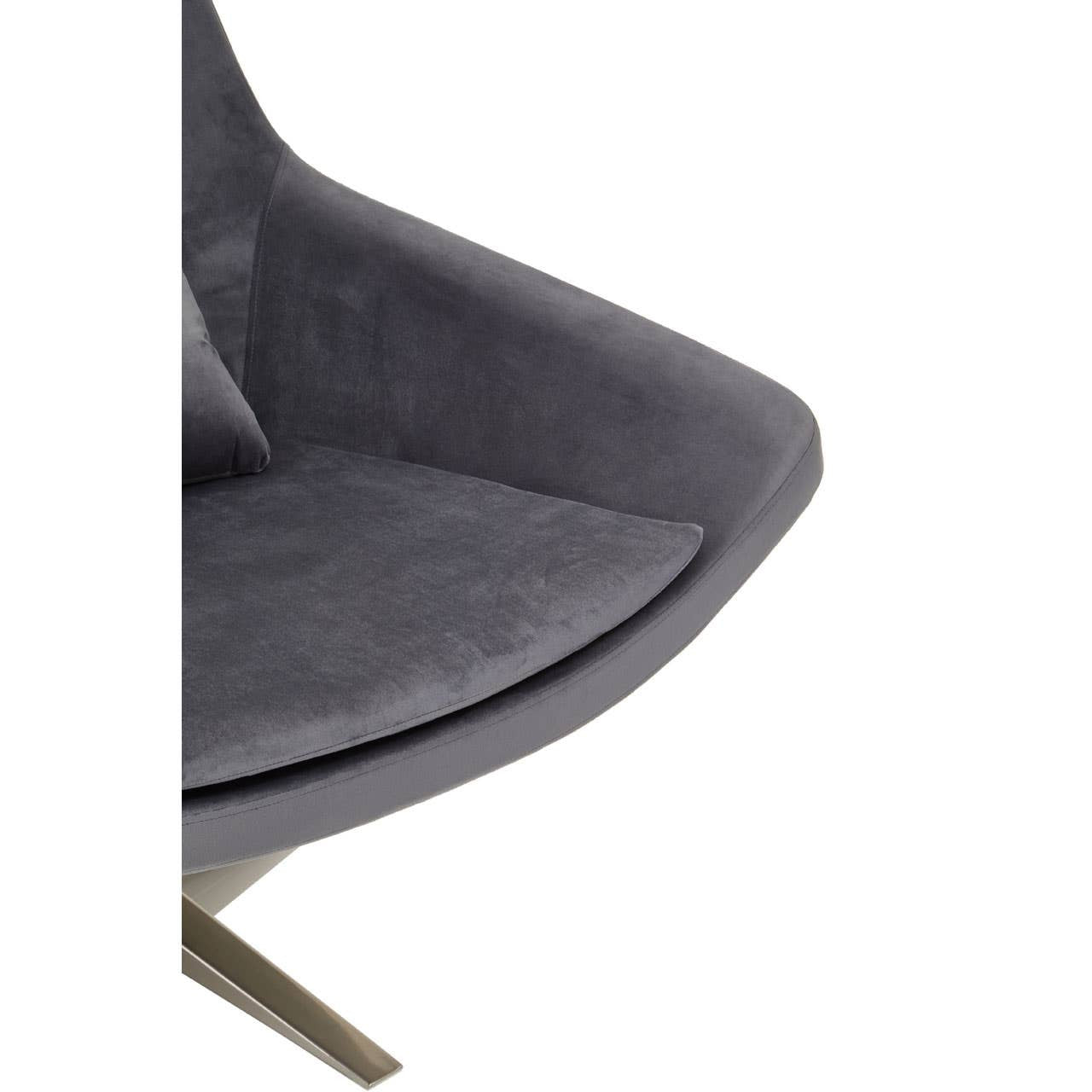 Kalo Grey Velvet Swivel Lounge Chair