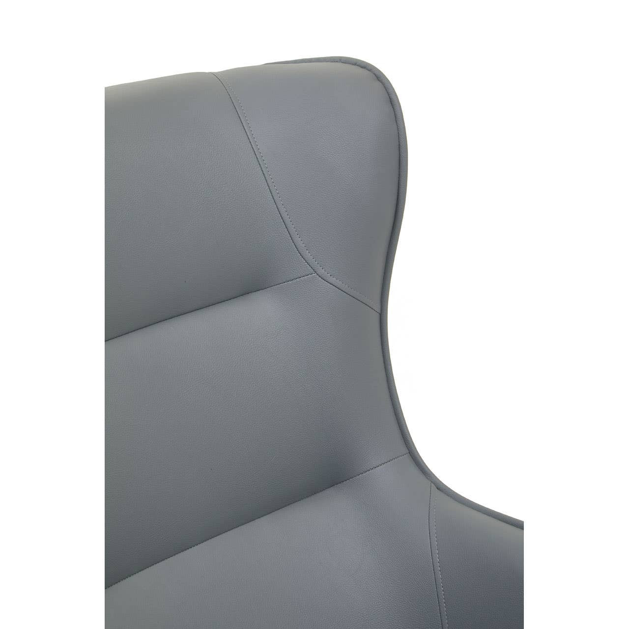 Kaiko Grey Faux Leather Armchair And Footstool