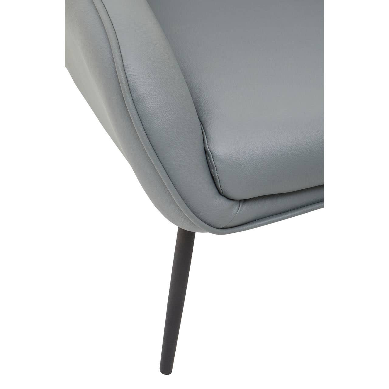 Kaiko Grey Faux Leather Armchair And Footstool