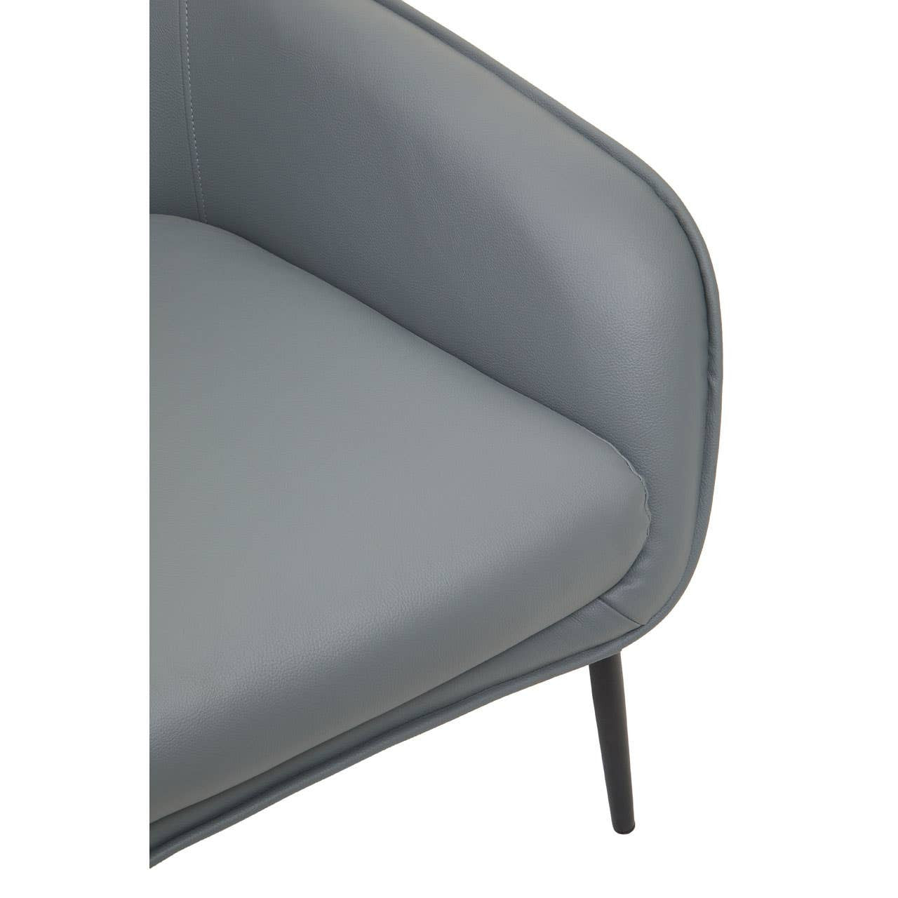 Kaiko Grey Faux Leather Armchair And Footstool