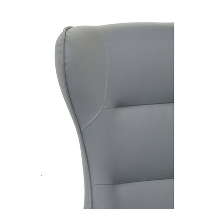 Kaiko Grey Faux Leather Armchair And Footstool