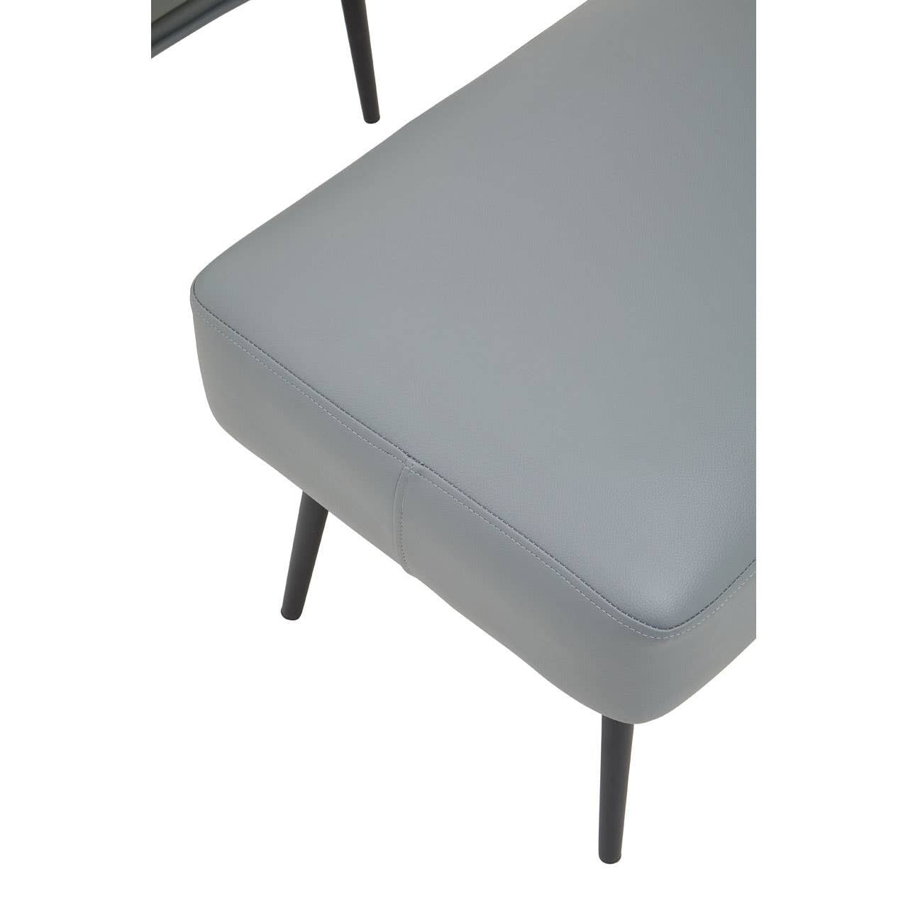 Kaiko Grey Faux Leather Armchair And Footstool