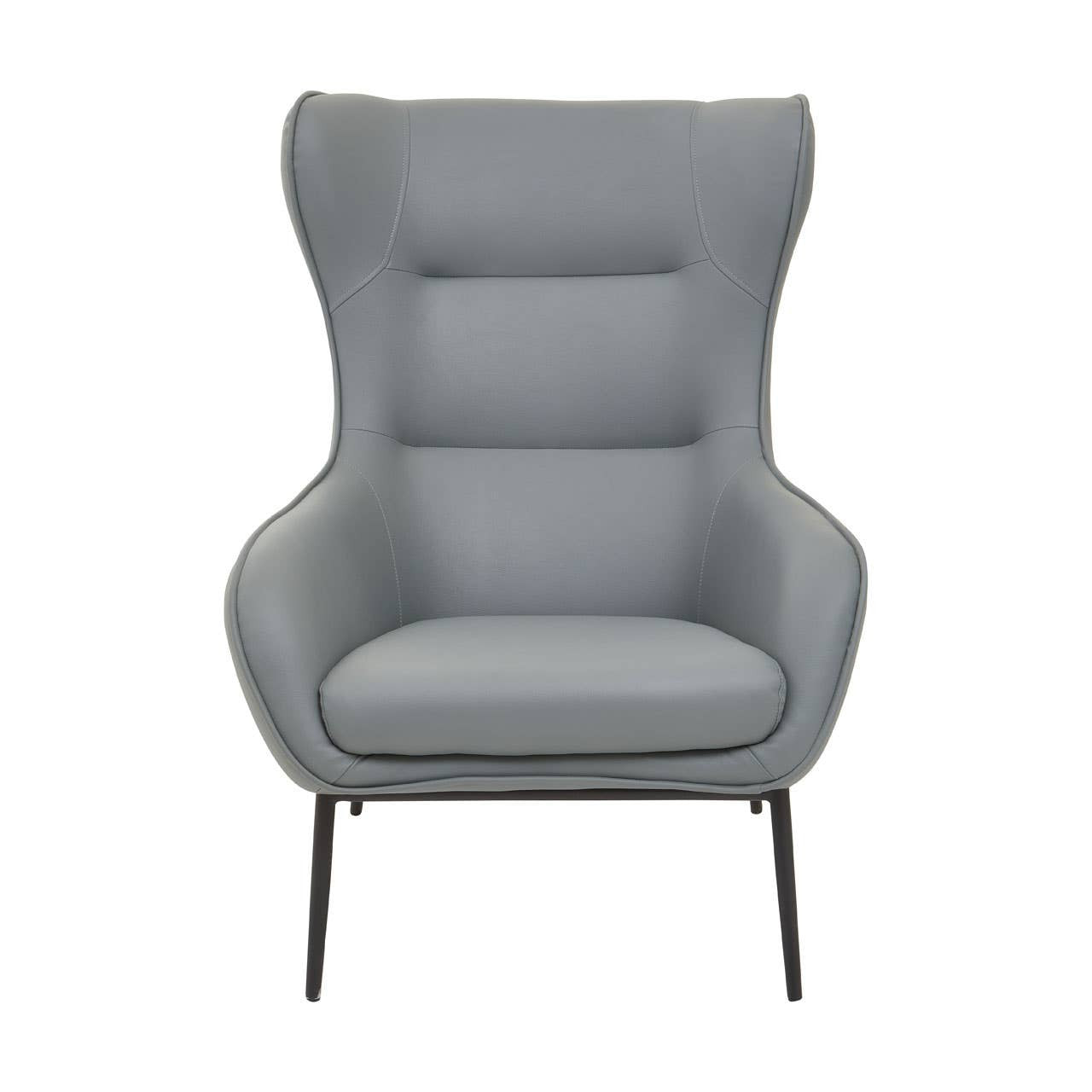 Kaiko Grey Faux Leather Armchair And Footstool