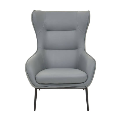 Kaiko Grey Faux Leather Armchair And Footstool