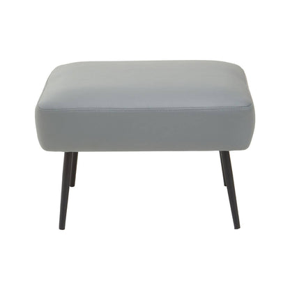 Kaiko Grey Faux Leather Armchair And Footstool