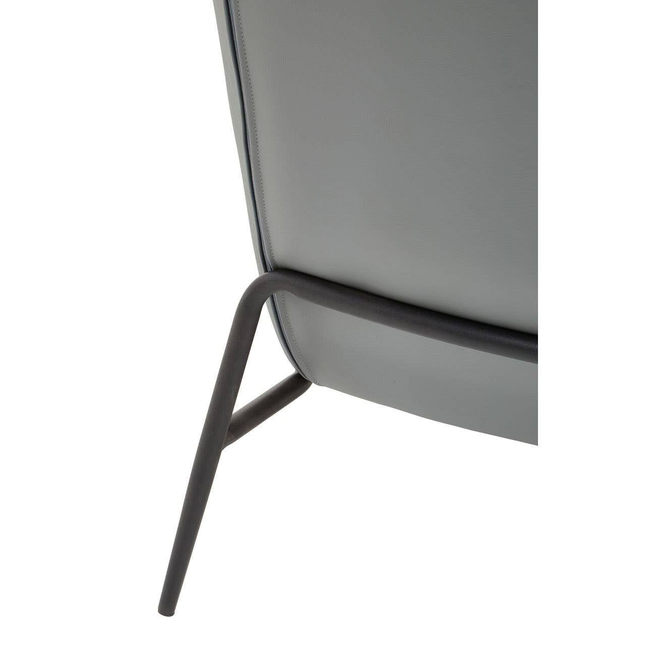 Kaiko Grey Faux Leather Armchair And Footstool