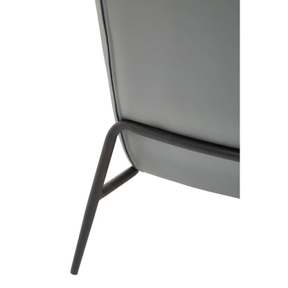 Kaiko Grey Faux Leather Armchair And Footstool