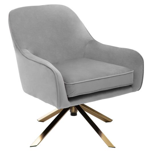 Avery Grey Velvet Armchair