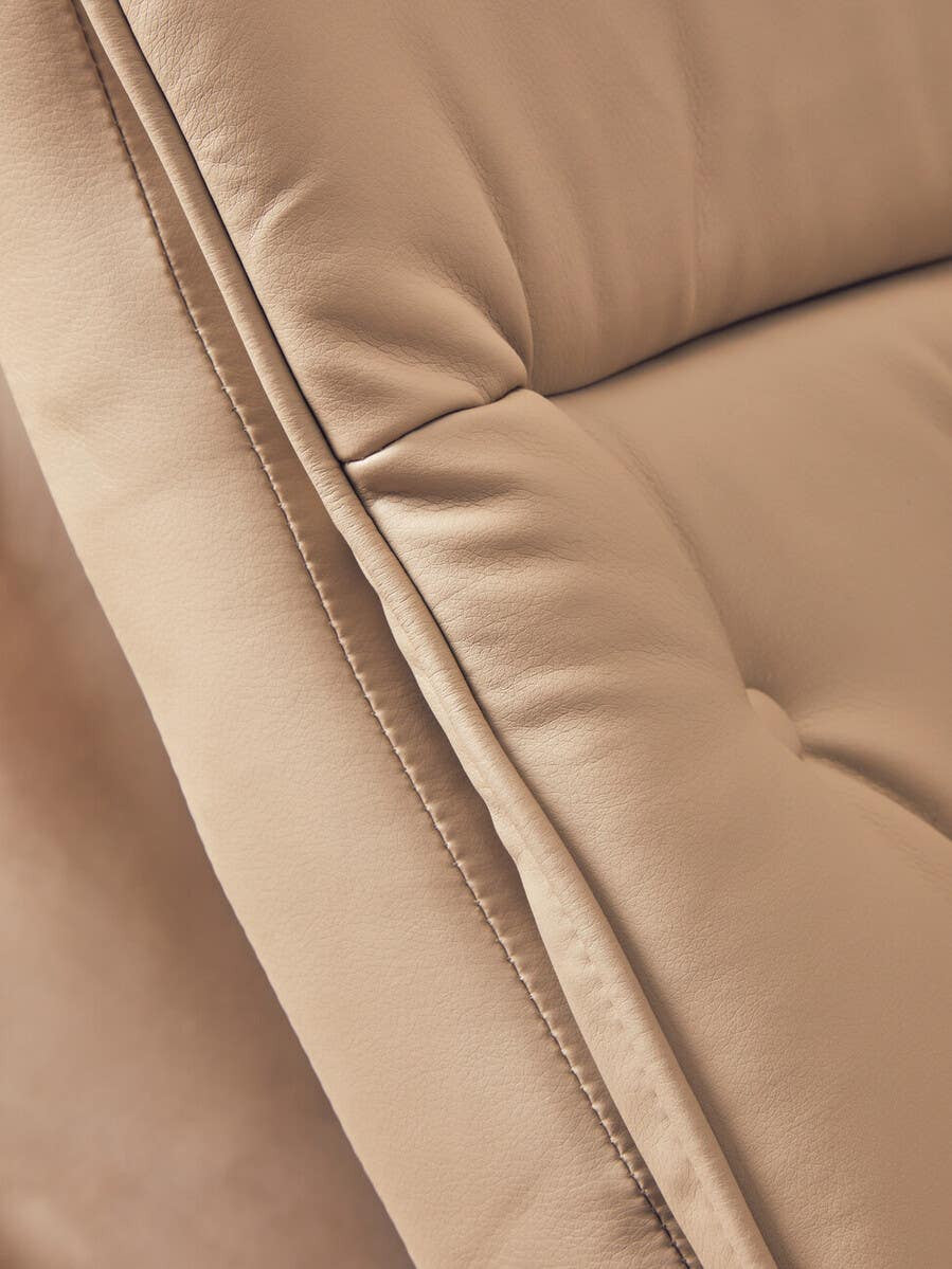 Warrington Mink Leather Effect Recliner And Footstool