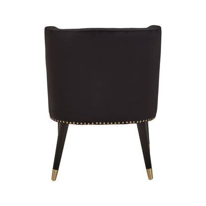 Doucet Black Velvet Chair With Black Legs
