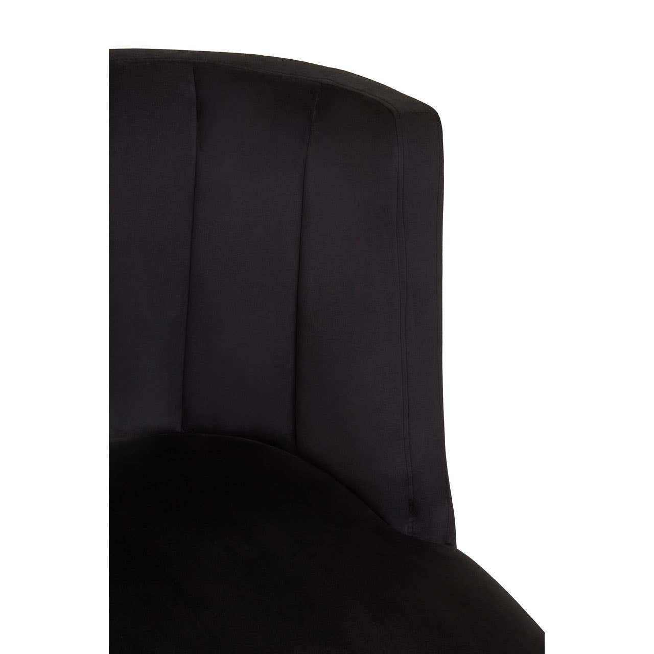 Doucet Black Velvet Chair With Black Legs