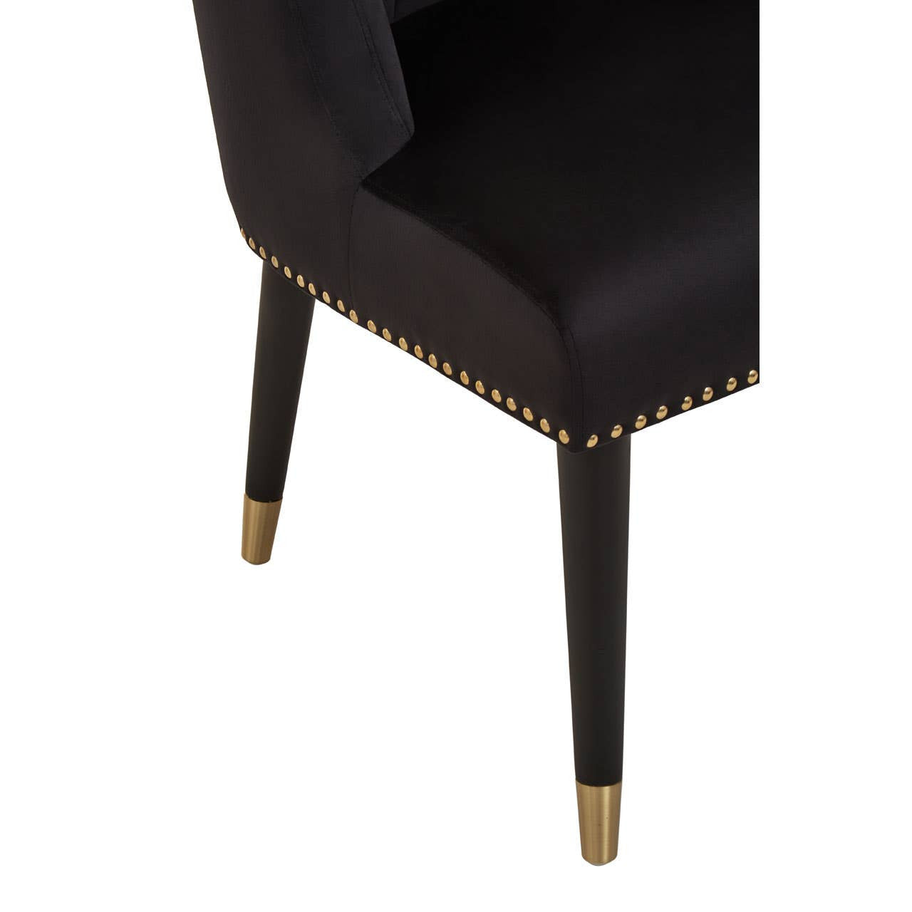 Doucet Black Velvet Chair With Black Legs