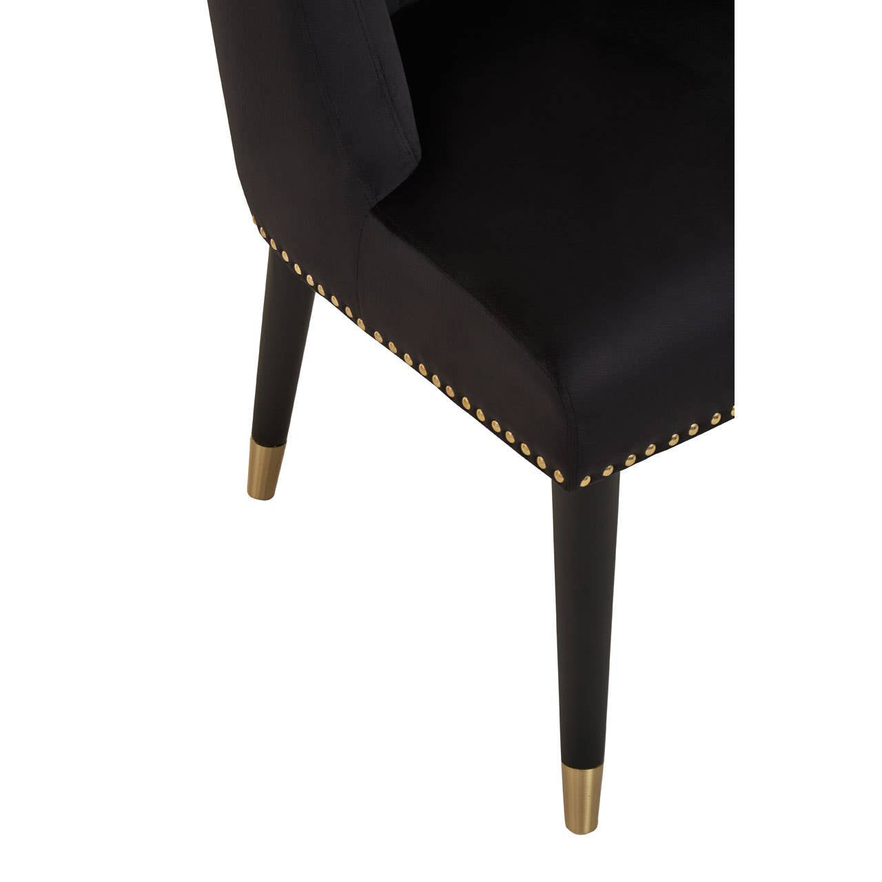 Doucet Black Velvet Chair With Black Legs
