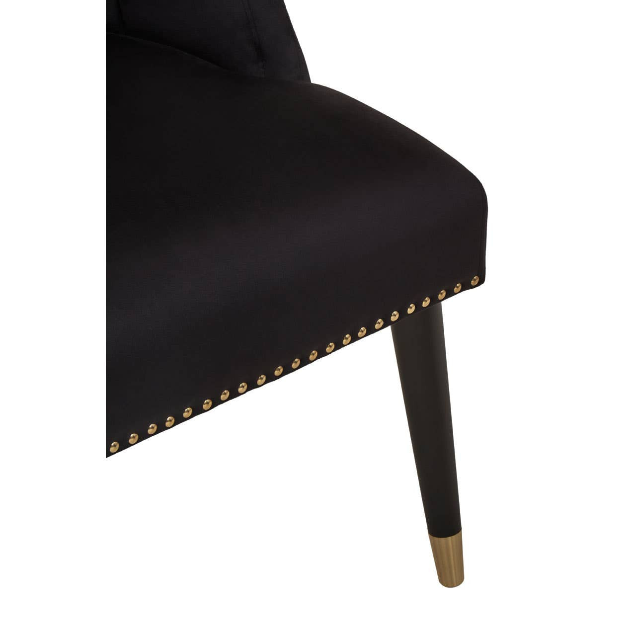 Doucet Black Velvet Chair With Black Legs