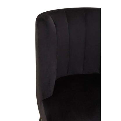 Doucet Black Velvet Chair With Black Legs