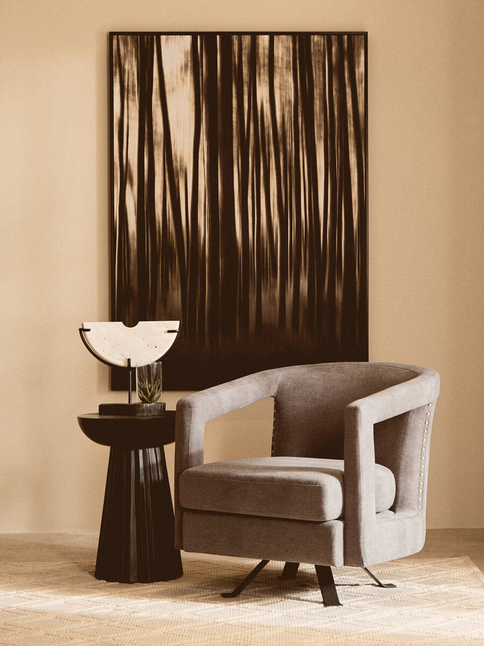 Hestia Ash Velvet Swivel Chair