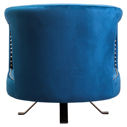 Hestia Blue Velvet Swivel Chair